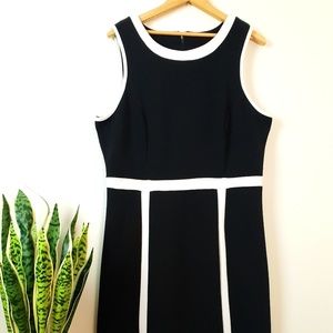 80’s Vintage Black & White Dress Size L/XL